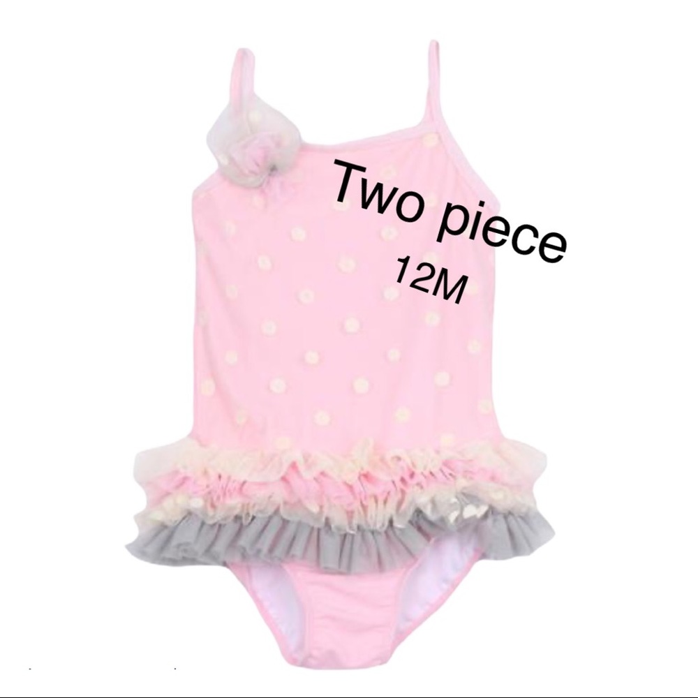 NWT Isobella and Chloe pink ruffle swimsuit 12M